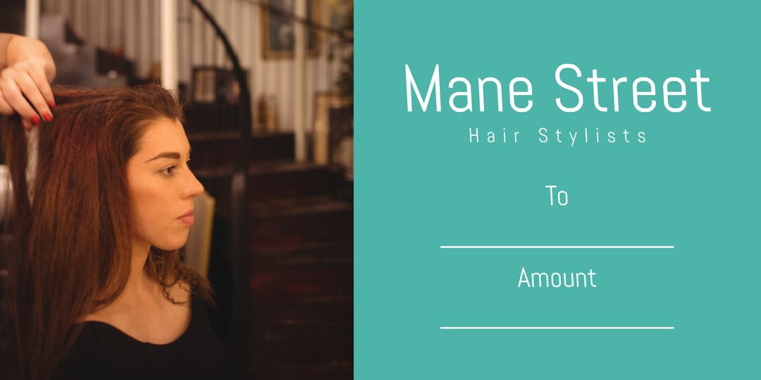 Elegant Hair Salon Gift Certificate Template with Teal Background - Download Free Stock Templates Pikwizard.com