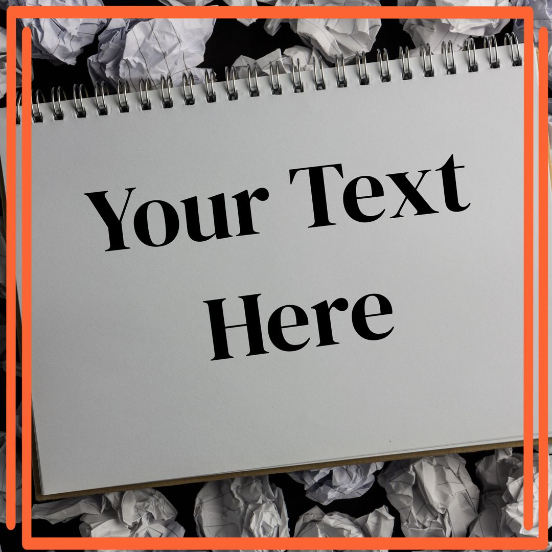 Blank Notebook Surrounded by Crumpled Pages Creative Concept