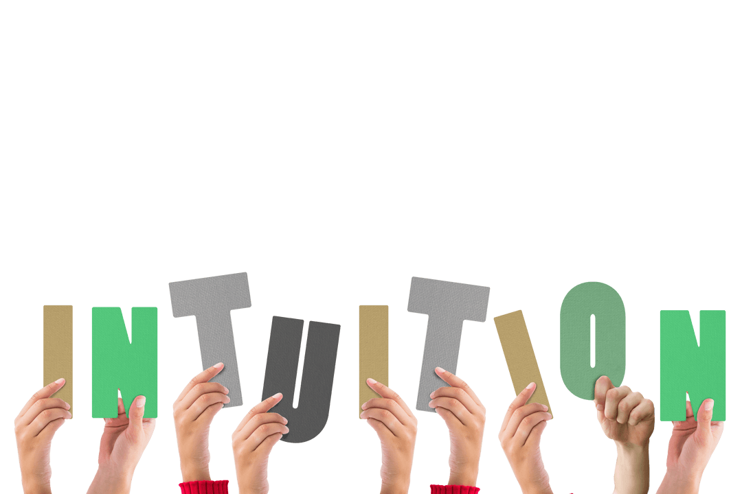 Hands Holding INTUITION Text on Transparent Background Concept - Download Free Stock Images Pikwizard.com