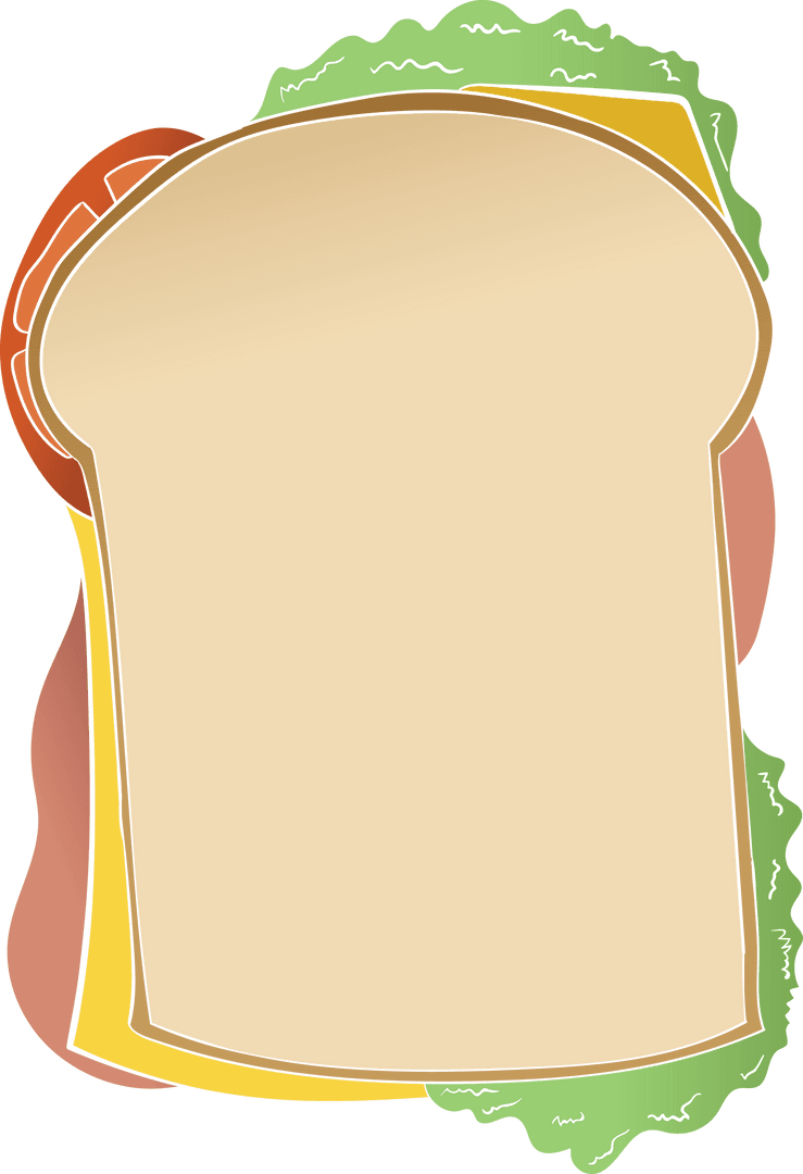Transparent Sandwich with Ham and Cheese Illustration