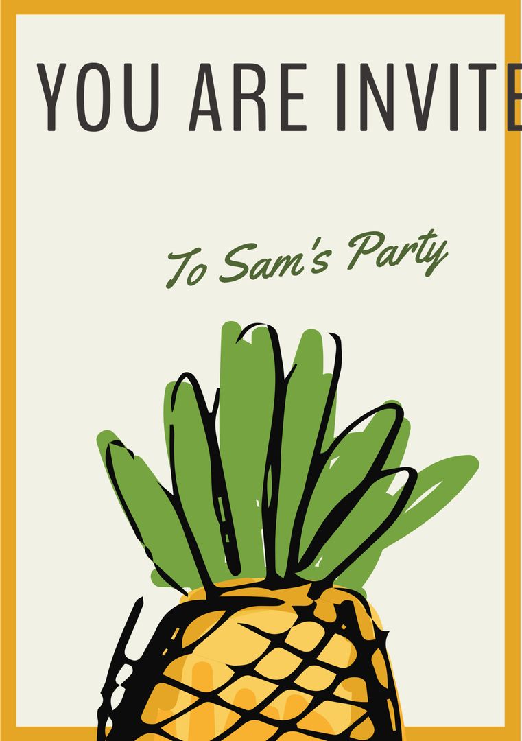 Tropical Pineapple Invitation Template for Summer Parties