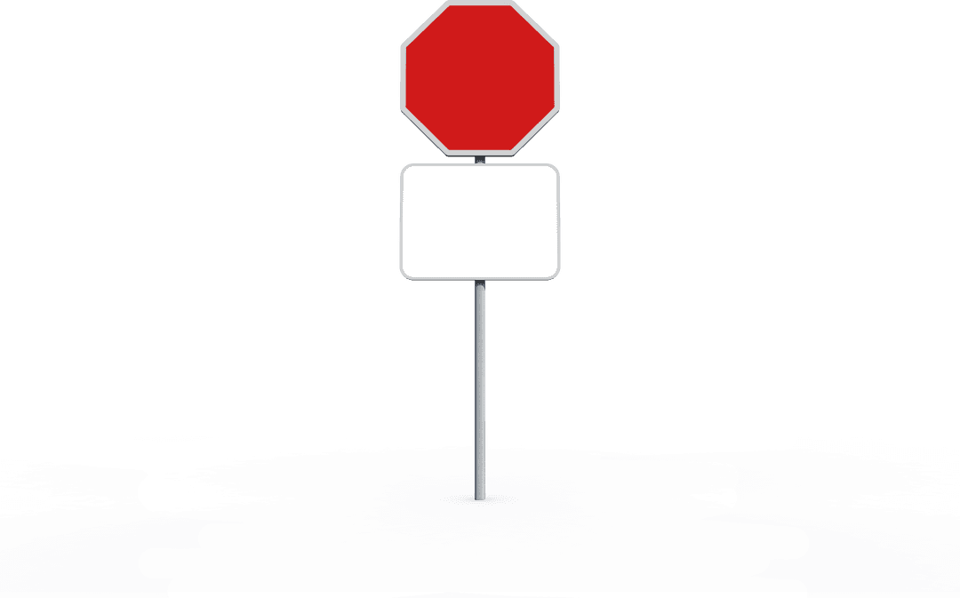 Stop Sign with Copy Space on Transparent Background