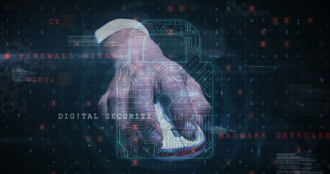 Cybersecurity Breach Warning with Digital Interface Elements