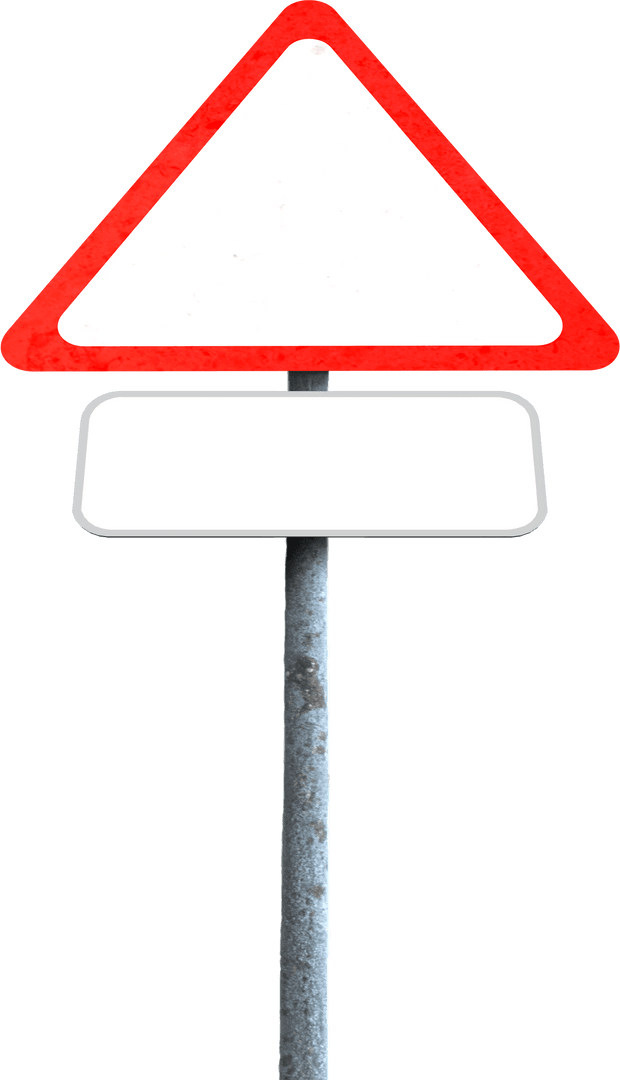 Blank Transparent Road Sign with Empty Placard