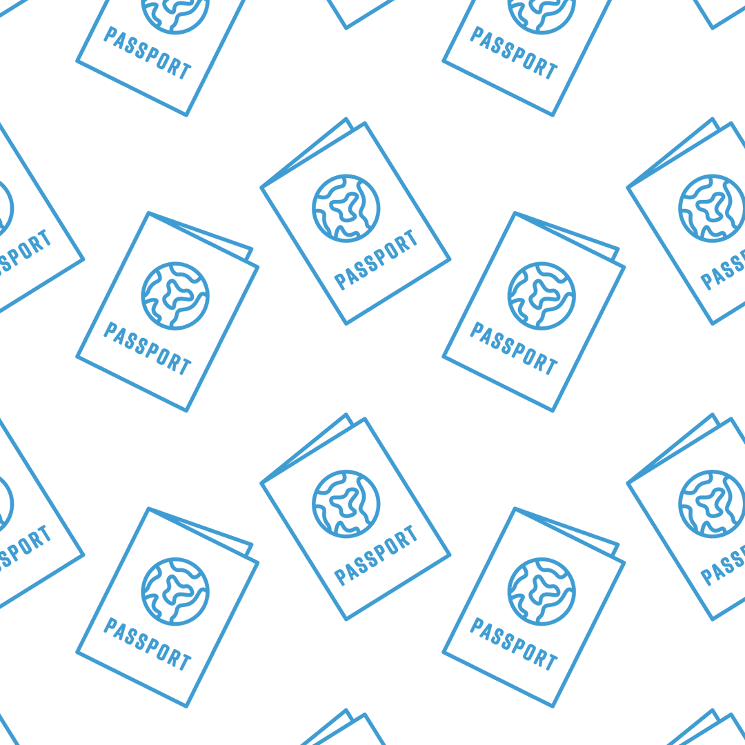 Seamless Transparent Background with Blue Passports Vector