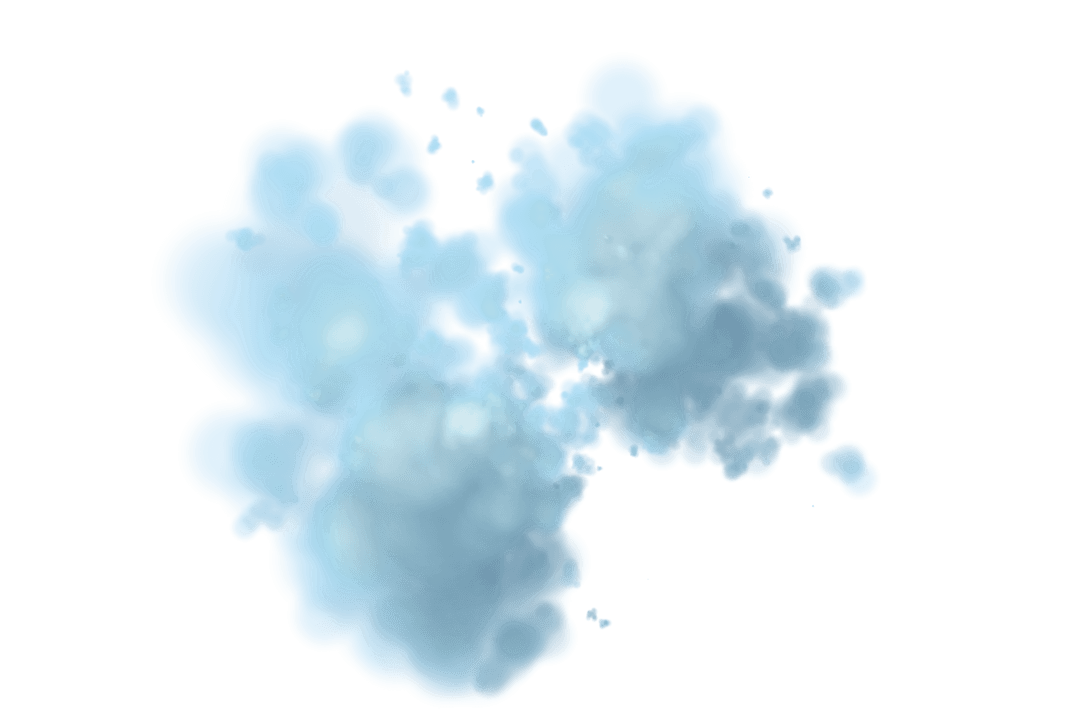 Abstract Blue Cloud Shape on Soft Transparent Background