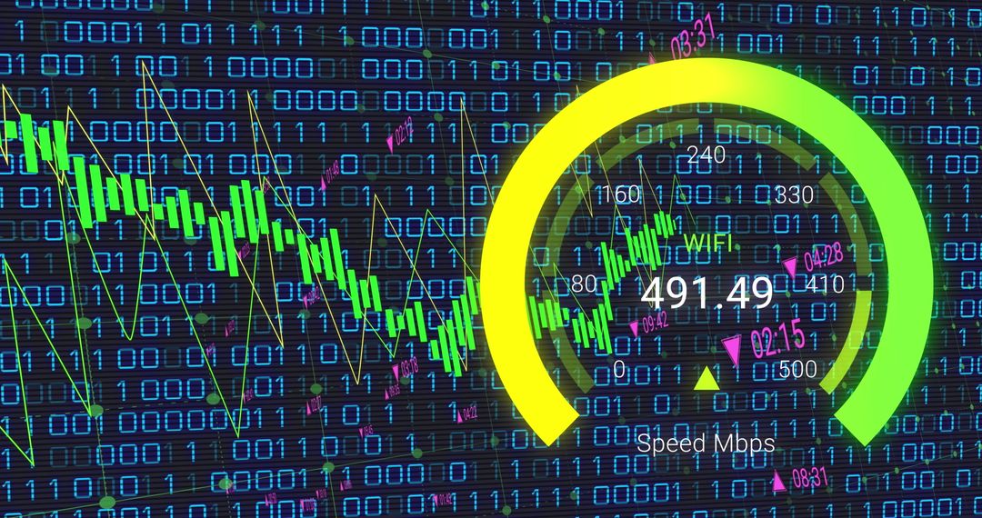 High-speed internet data concept with digital interface
