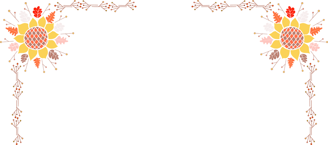 Festive Leandra Flower Frame with Transparent Background