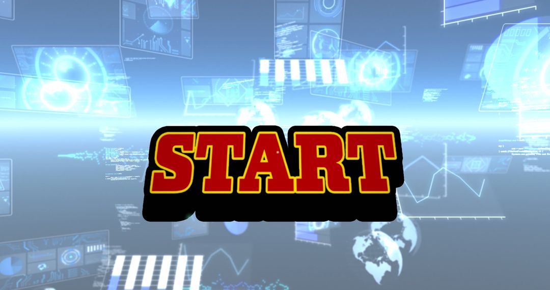 Dynamic Start Screen with Digital Infographics