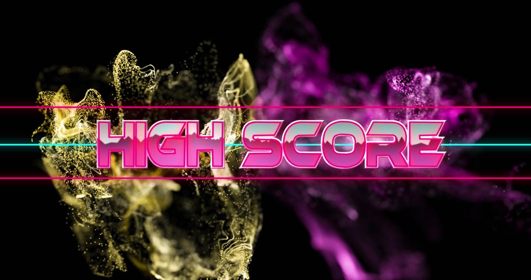 Abstract High Score Banner with Colorful Digital Waves