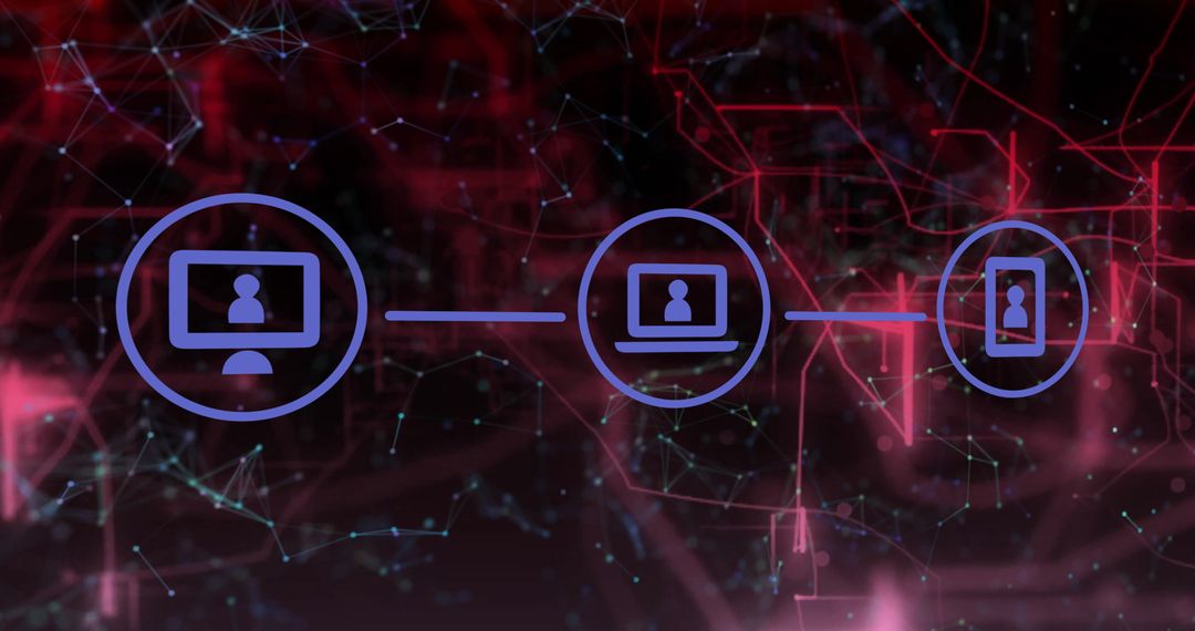 Digital Network Connectivity with Futuristic Interface Icons