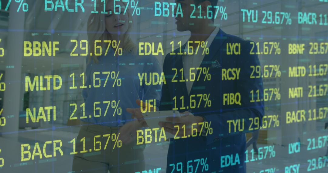 Financial Data Projection with Business Professionals Meeting