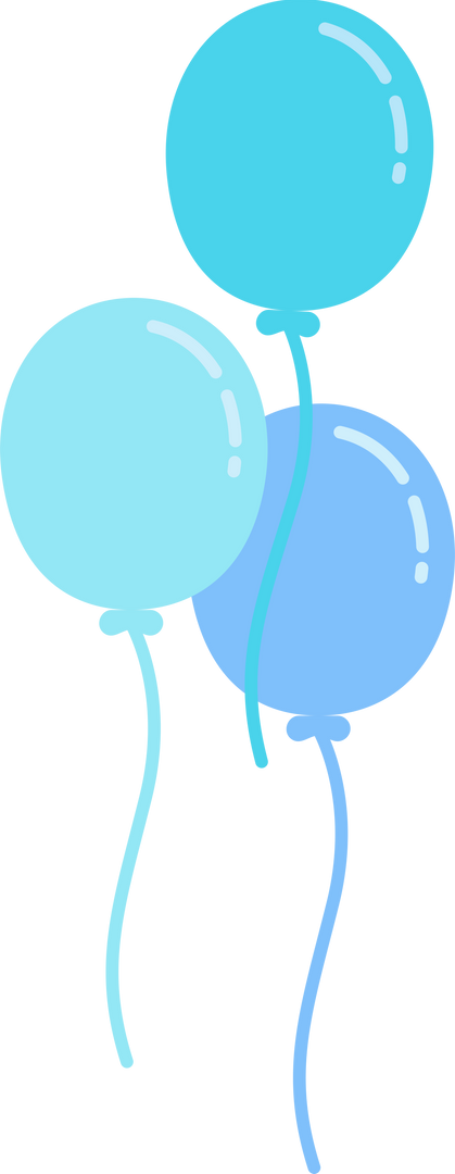 Blue Balloons Digital Illustration on Transparent Background - Download Free Stock Images Pikwizard.com