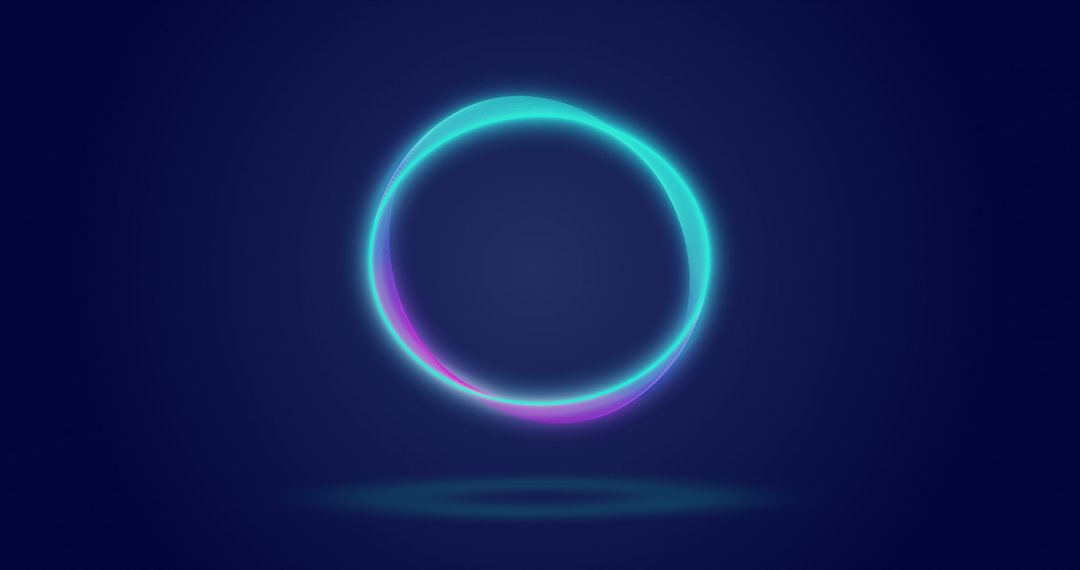 Futuristic Light Ring on Dark Background Symbolizing Technology