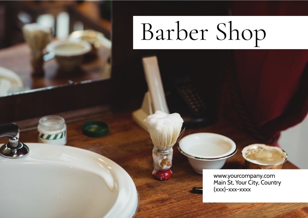 Classic Barber Shop Setting with Traditional Shaving Tools