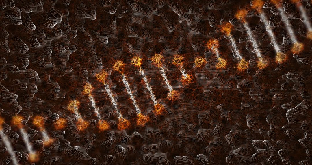 Abstract DNA Strand on Liquid Dynamic Background