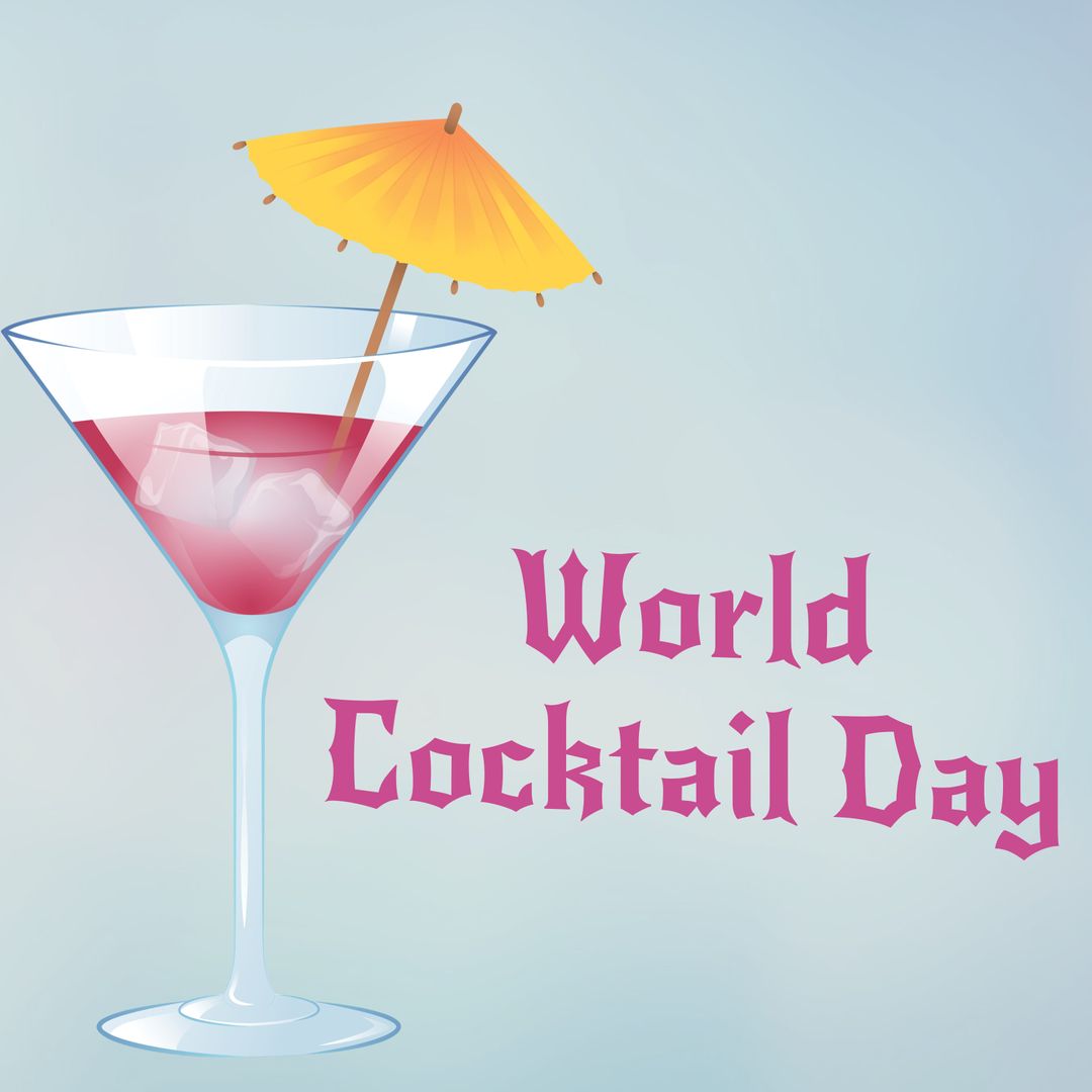 World Cocktail Day Celebratory Drink with Cocktail Umbrella - Download Free Stock Templates Pikwizard.com