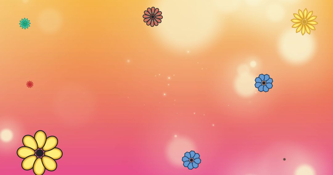 Colorful Flower Pattern on Dreamy Gradient Background