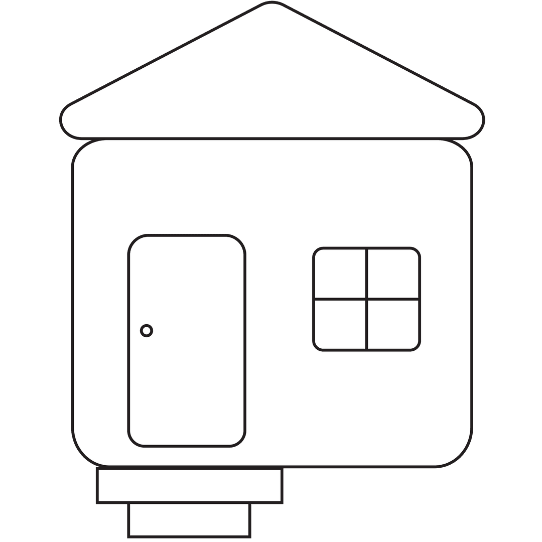 Minimalistic White House Illustration on Transparent Background