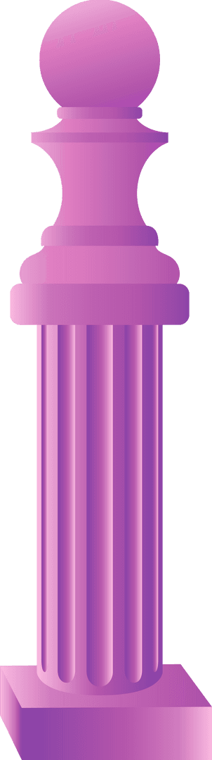3D Render of Modern Pink Column with Fluting and Finial