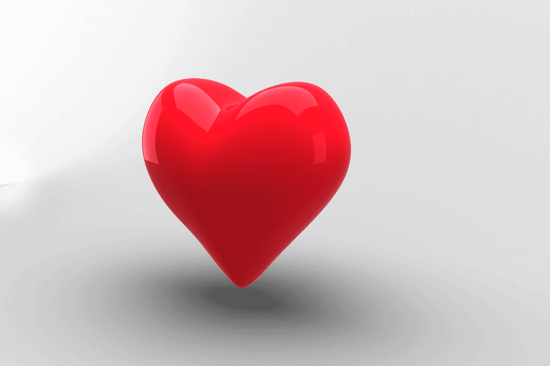 Red Heart on Transparent Background Love Symbol Vector Design