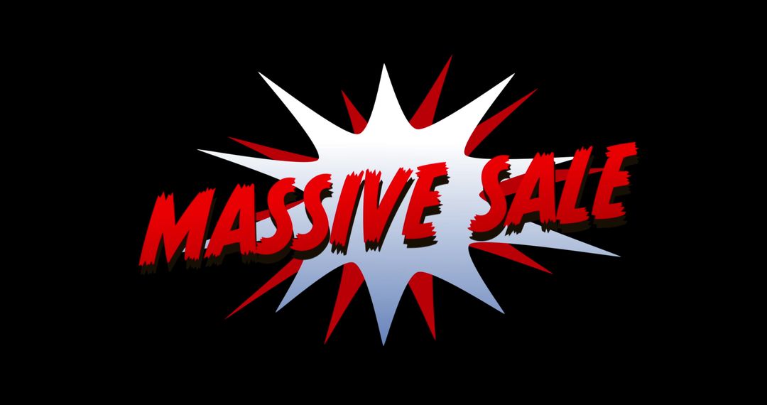 Comic Style Massive Sale Text on Explosive Background