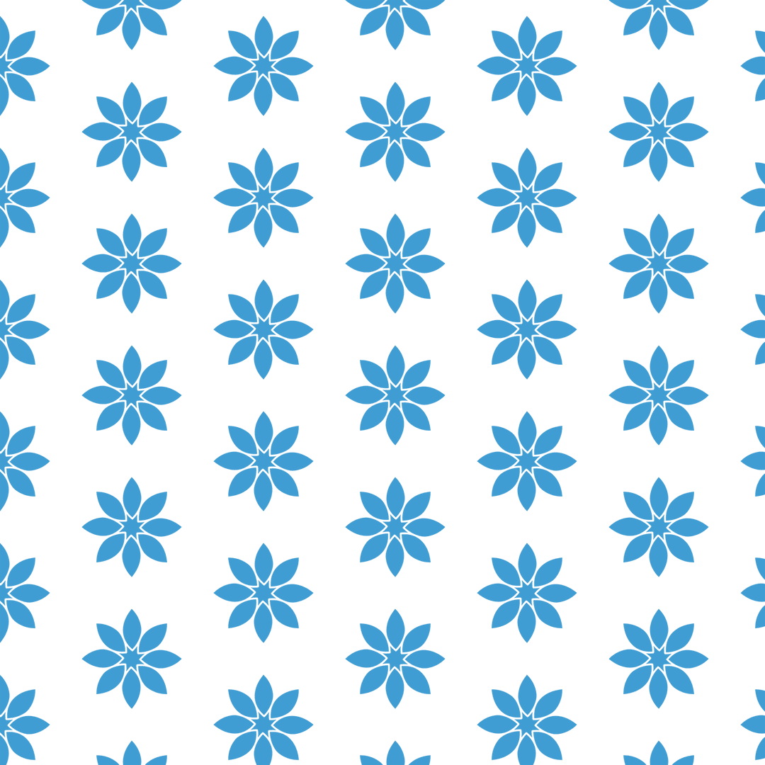 Pattern of Blue Flowers on Transparent Background