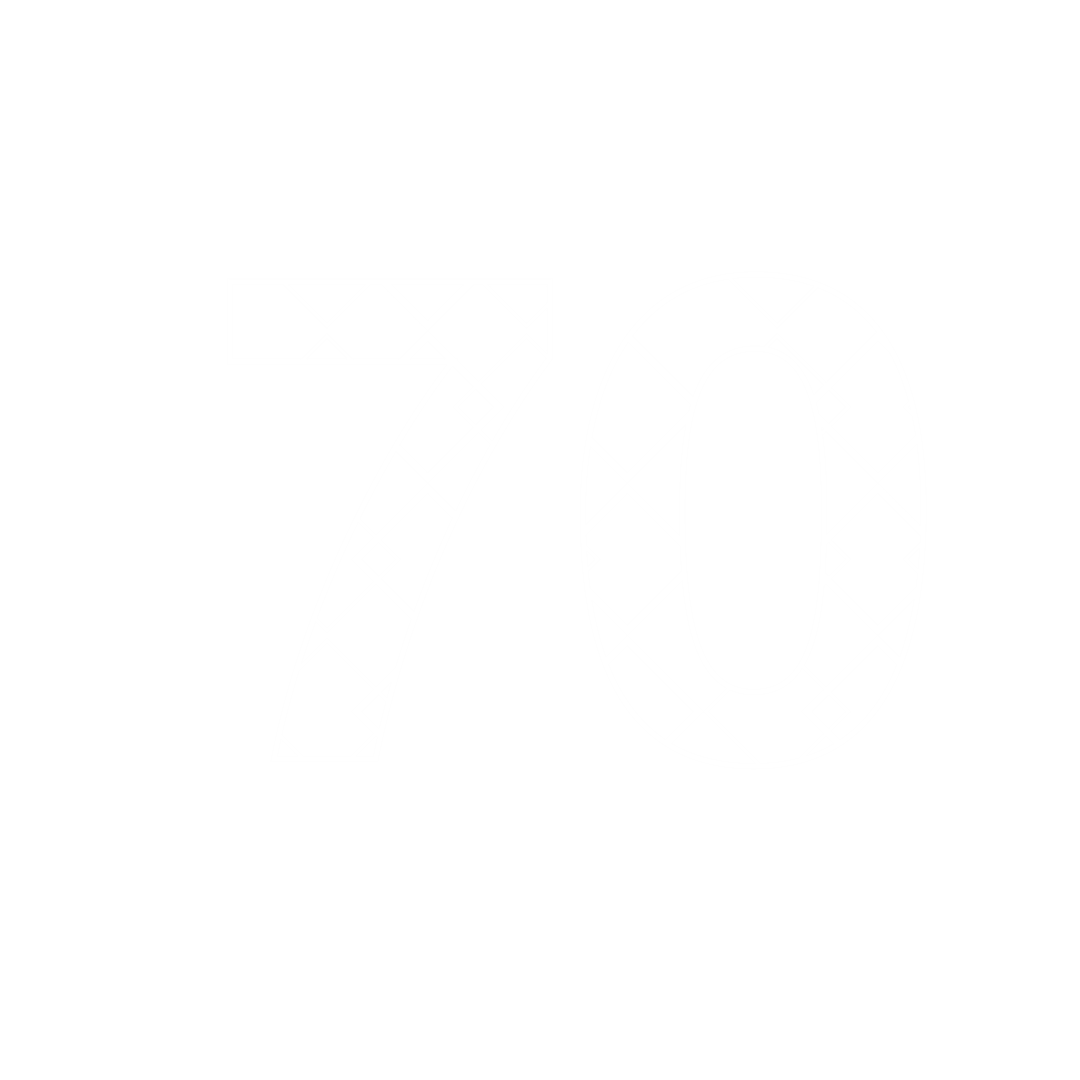 Patterned Number 70 on Transparent Background for Celebrations