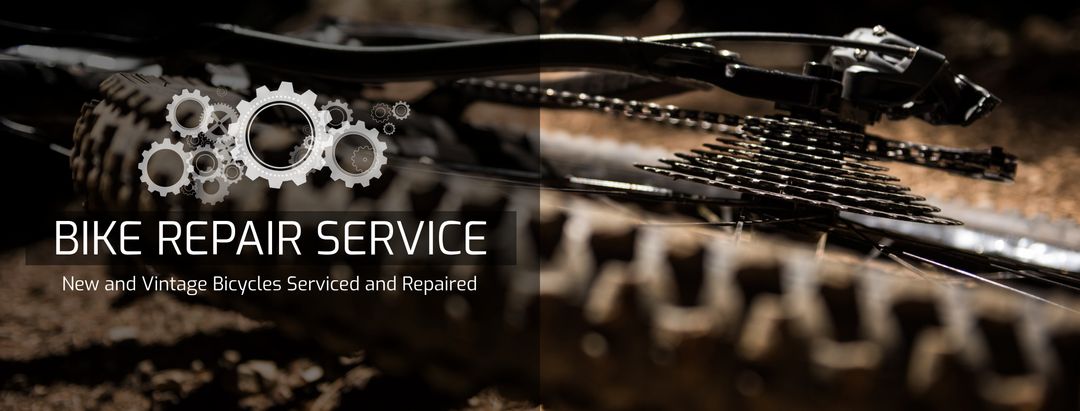 Bicycle Gear Close-Up Promoting Professional Repair Services