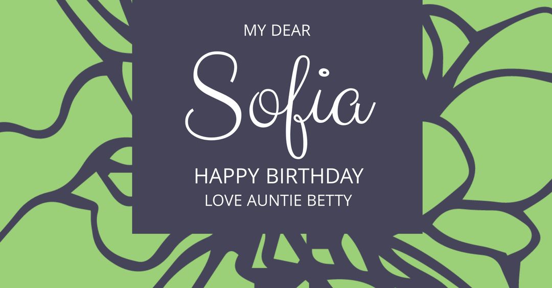 Personalized Birthday Greeting with Floral Background