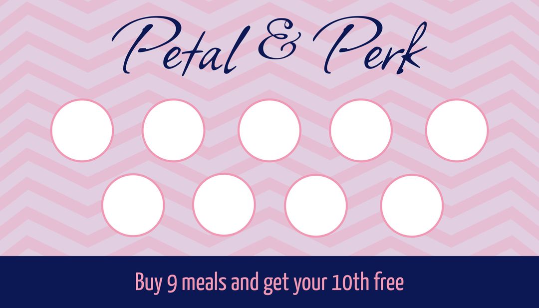 Pink Chevron Loyalty Card Design - Download Free Stock Templates Pikwizard.com
