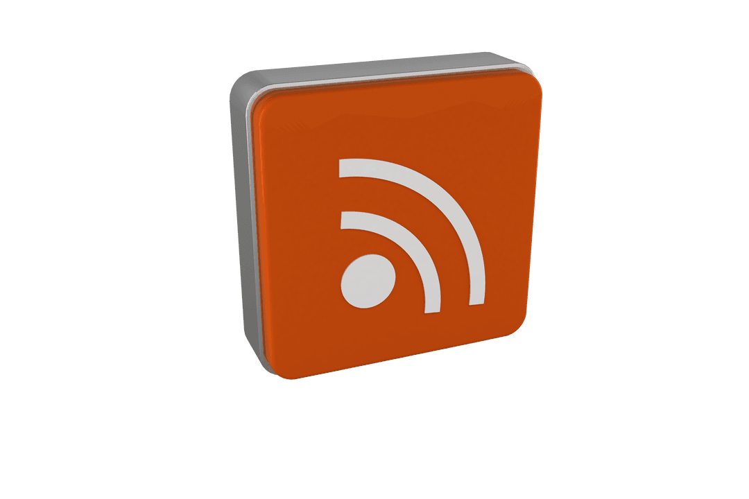 Transparent 3D Orange Square with Wifi Icon Vector