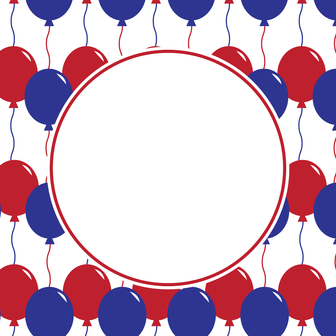 Patriotic Balloon Frame with Transparent Center for Celebrations