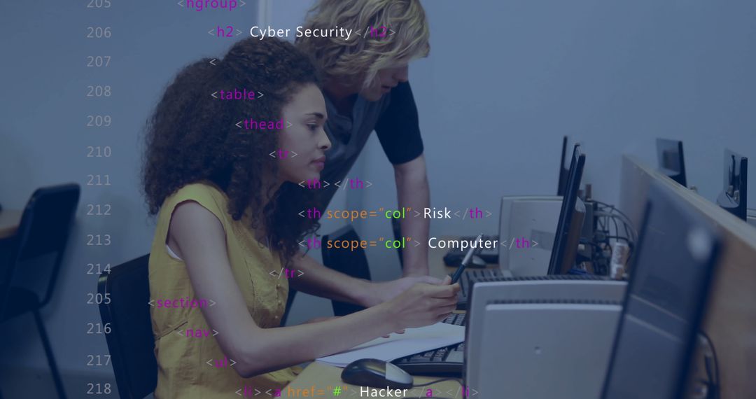 Students Collaborating on Cybersecurity Programming Task