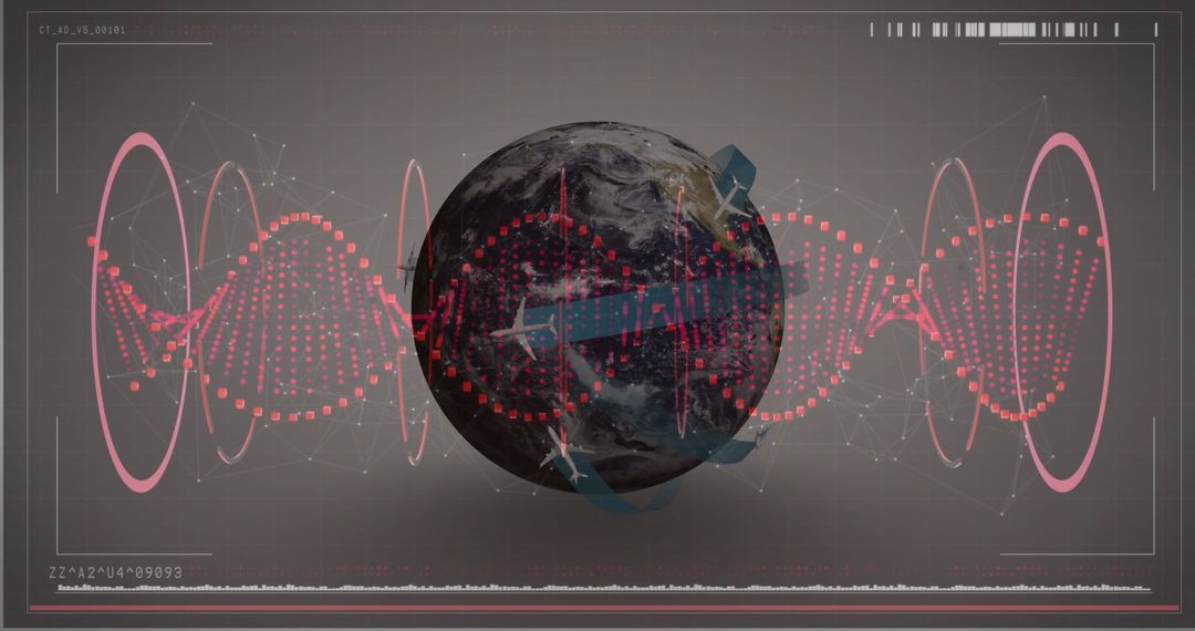 Futuristic Earth with Digital Data Visualization