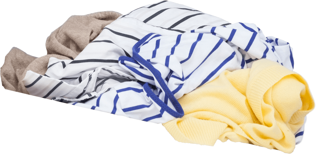 Scattered Clothes Pile on Transparent Background