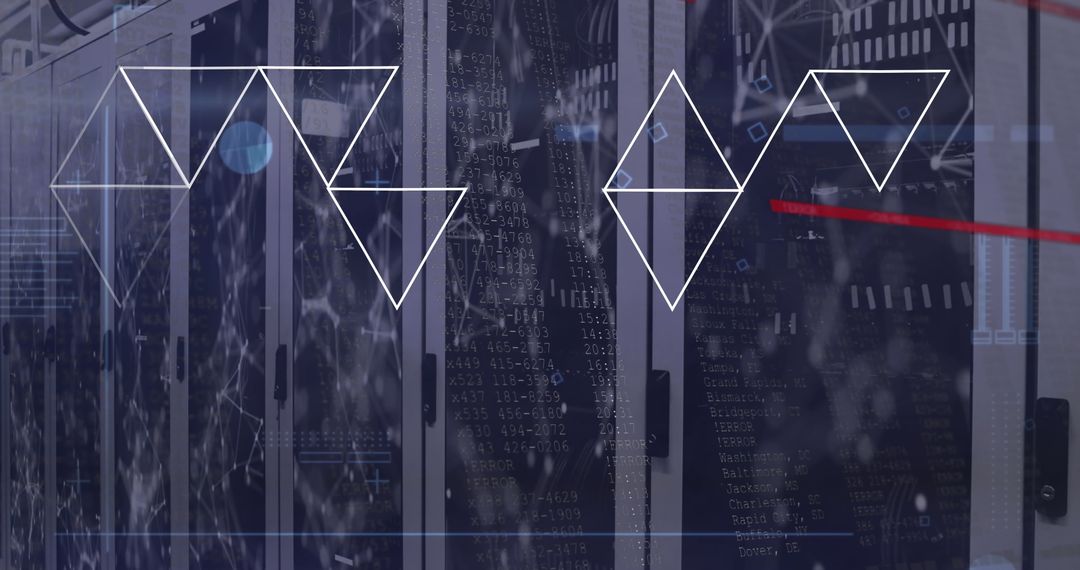 Technological Data Processing in Server Room Conceptual Illustration
