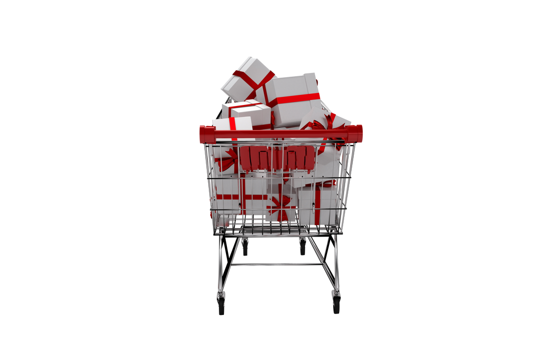 Transparent Shopping Trolley Filled with Presents Illustration - Download Free Stock Images Pikwizard.com