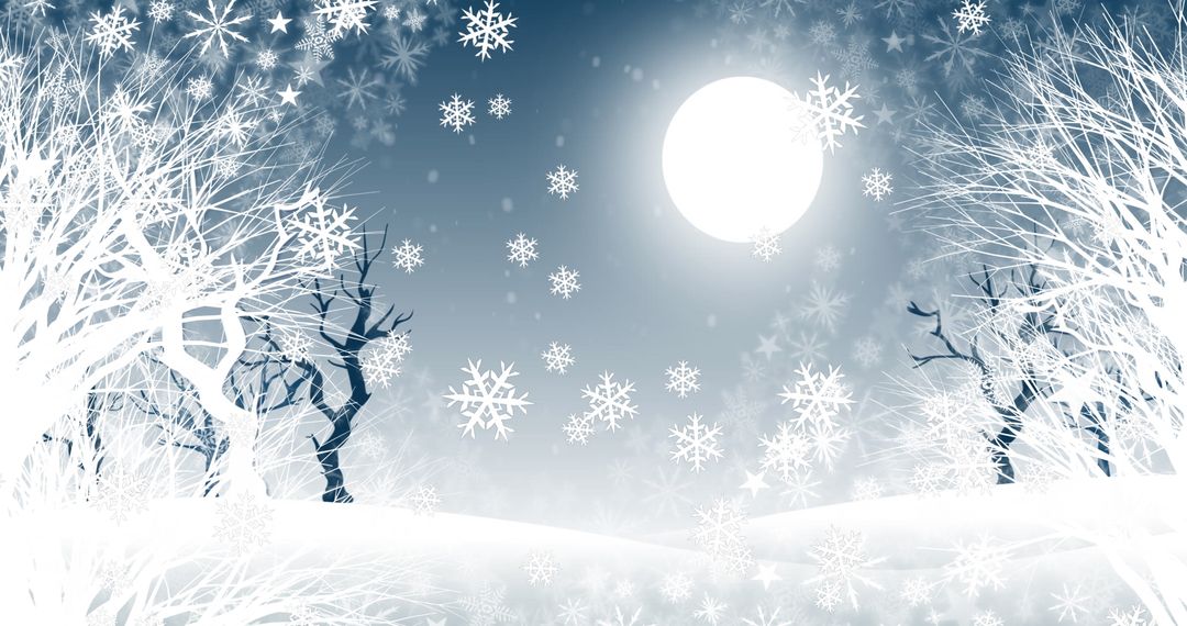 Snowflakes Gently Falling in Tranquil Winter Wonderland