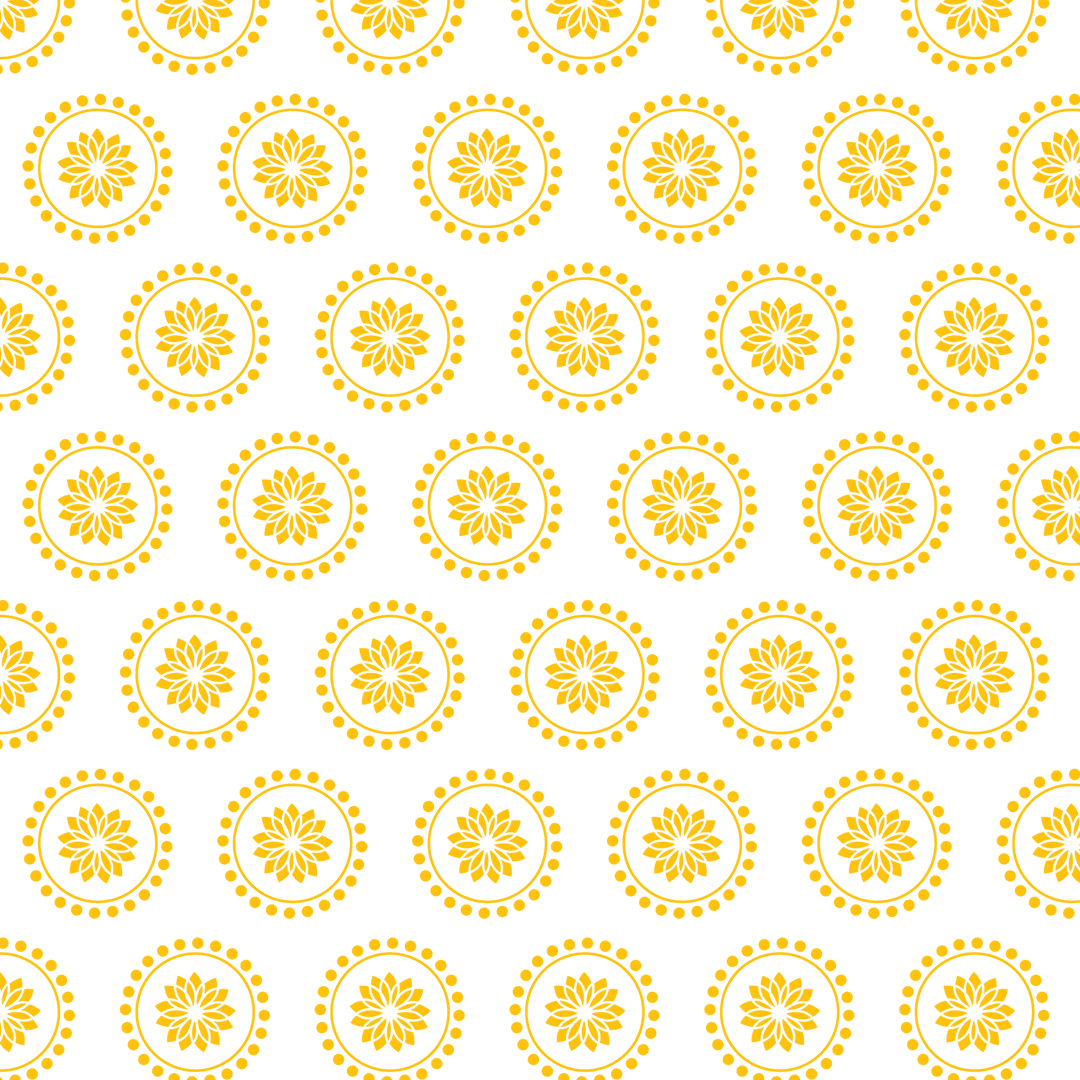 Seamless Yellow Floral Abstract Pattern on Transparent Background