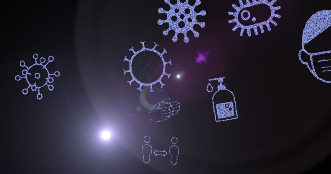 Covid-19 Safety Symbols in Digital Interface