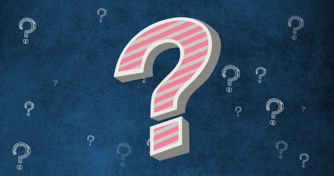 Decorative Question Mark on Vibrant Blue Background