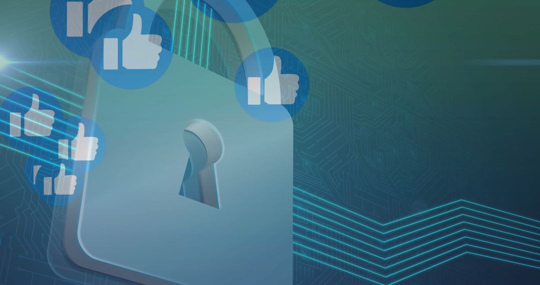 Digital Security with Social Media Interaction Icons