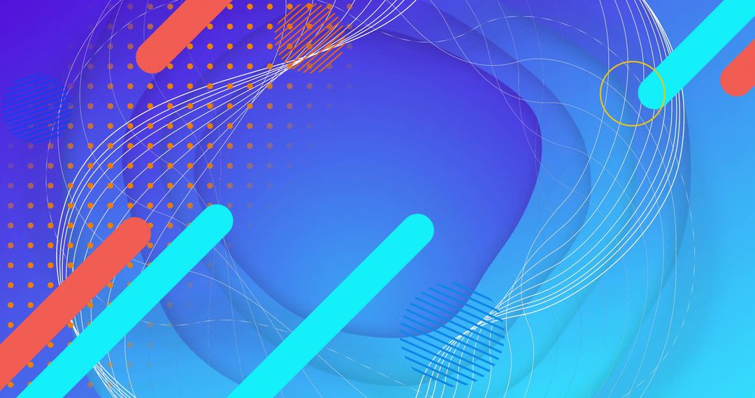 Colorful Abstract Network Concept on Vibrant Blue Background