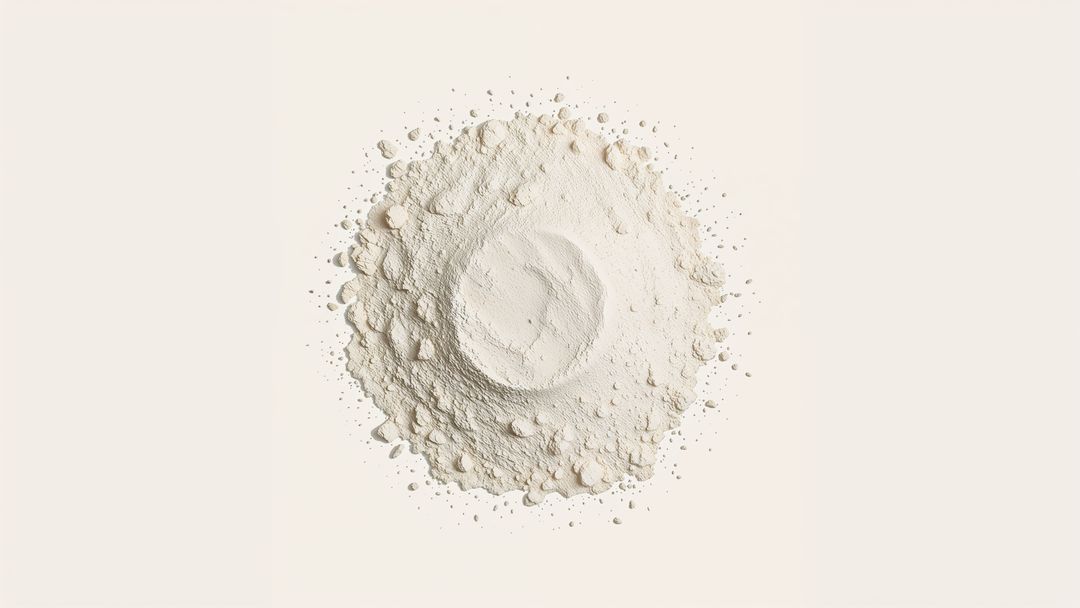 Mound of milk powder on cream surface minimalist design
