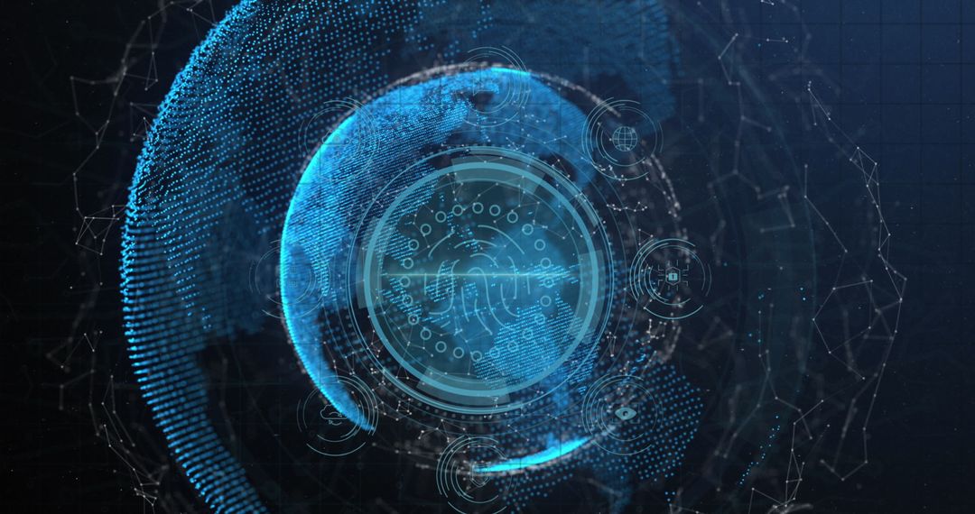 Futuristic Digital Fingerprint Scanner with Global Network