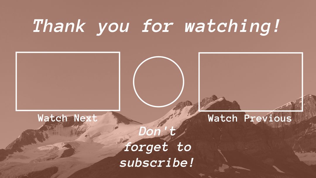 YouTube Outro Template with Scenic Mountain Background and Placeholders - Download Free Stock Templates Pikwizard.com