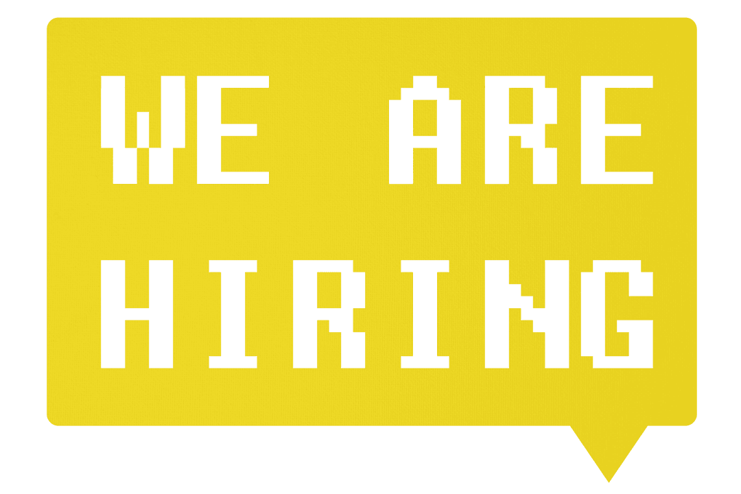 Yellow Hiring Message Bubble on Transparent Background