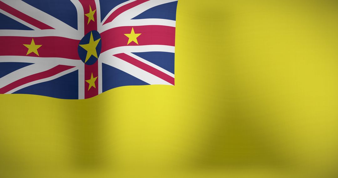 National Flag of Niue Waving in the Wind