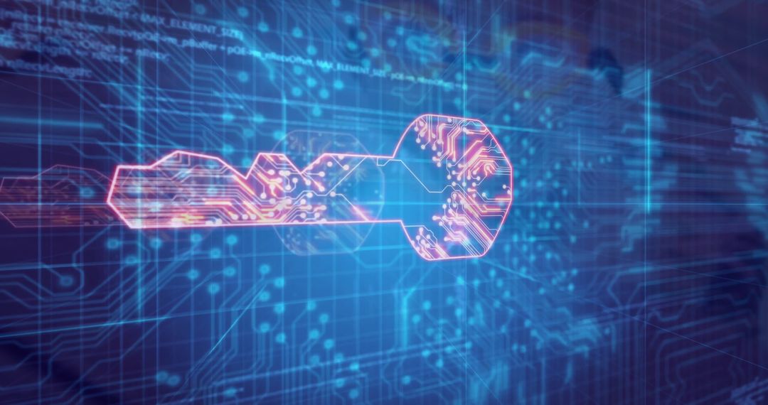 Futuristic Digital Key Concept for Cybersecurity Technology